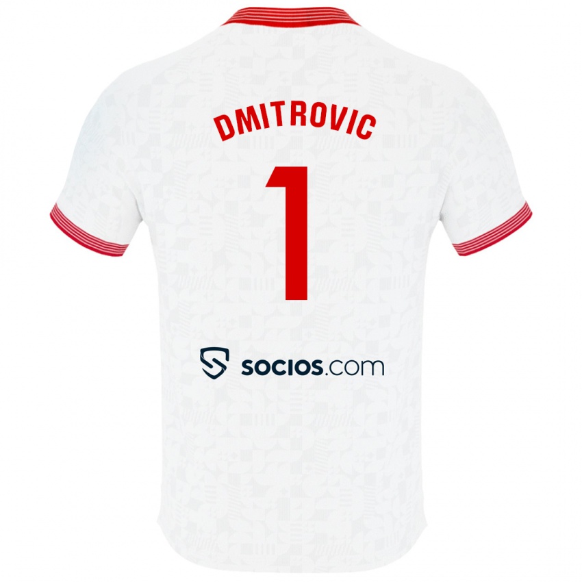 Barn Marko Dmitrović #1 Hvit Hjemmetrøye Drakt Trøye 2023/24 Skjorter T-Skjorte