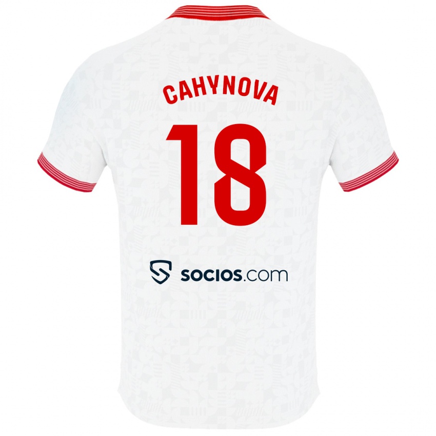 Barn Klara Cahynova #18 Hvit Hjemmetrøye Drakt Trøye 2023/24 Skjorter T-Skjorte