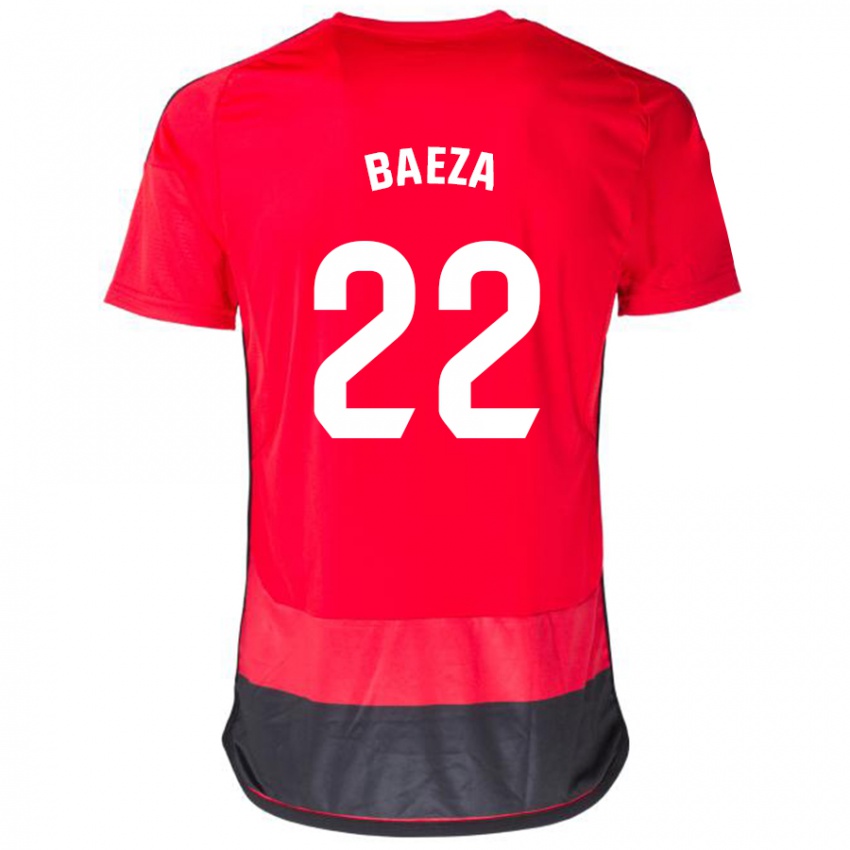 Barn Miguel Baeza #22 Rød Svart Hjemmetrøye Drakt Trøye 2023/24 Skjorter T-Skjorte