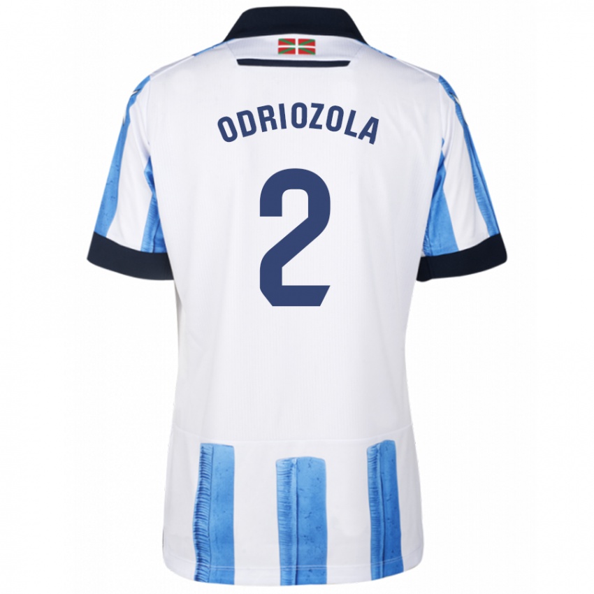 Barn Alvaro Odriozola #2 Blå Hvit Hjemmetrøye Drakt Trøye 2023/24 Skjorter T-Skjorte