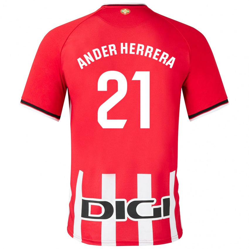 Barn Ander Herrera #21 Rød Hjemmetrøye Drakt Trøye 2023/24 Skjorter T-Skjorte