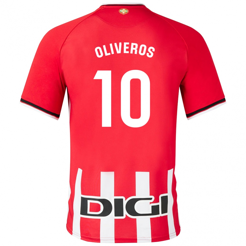 Barn Aimar Oliveros #10 Rød Hjemmetrøye Drakt Trøye 2023/24 Skjorter T-Skjorte