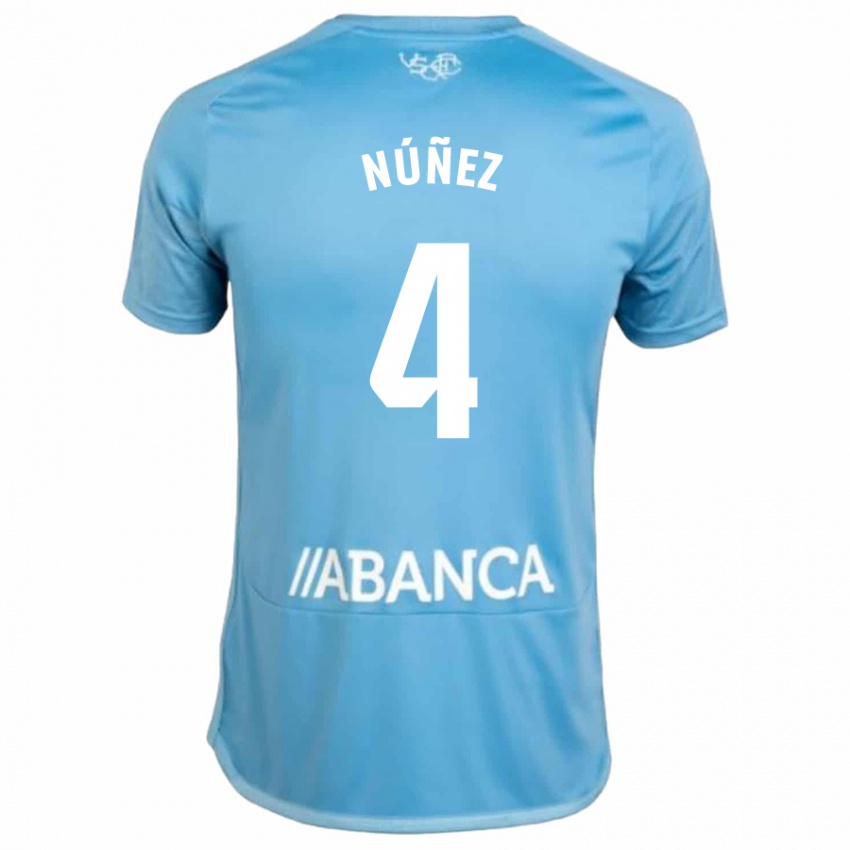 Barn Unai Núñez #4 Blå Hjemmetrøye Drakt Trøye 2023/24 Skjorter T-Skjorte