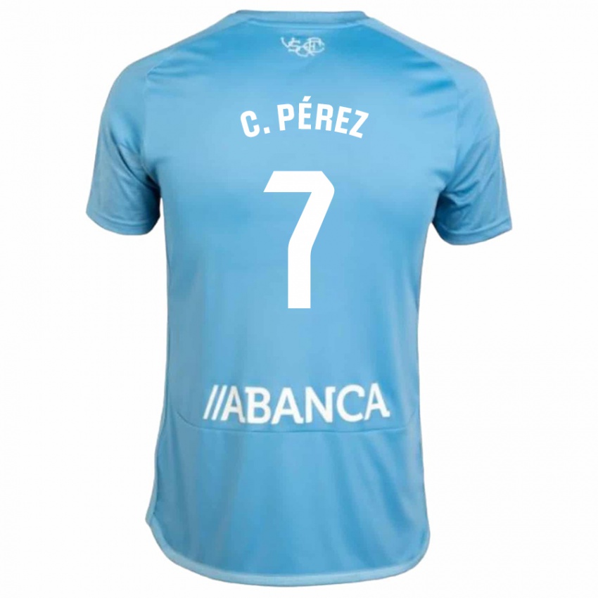 Barn Carles Perez #7 Blå Hjemmetrøye Drakt Trøye 2023/24 Skjorter T-Skjorte