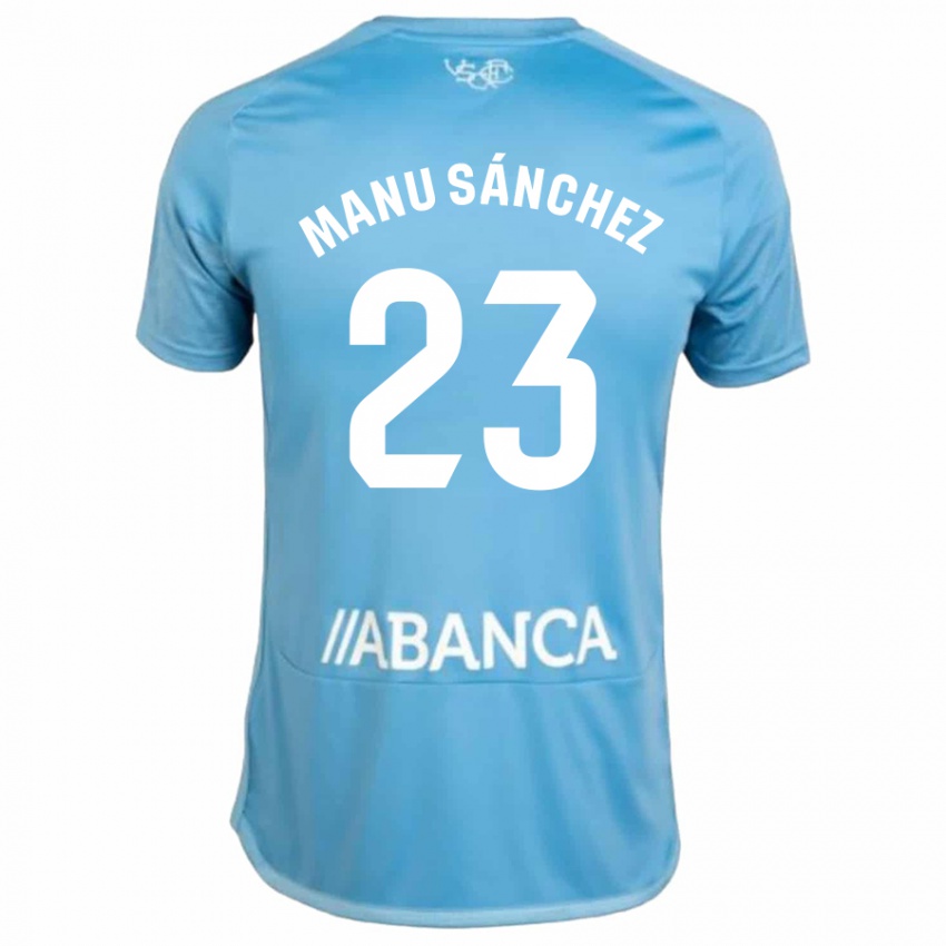 Barn Manu Sanchez #23 Blå Hjemmetrøye Drakt Trøye 2023/24 Skjorter T-Skjorte