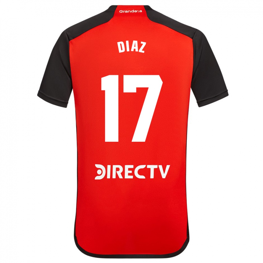 Barn Paulo Diaz #17 Rød Bortetrøye Drakt Trøye 2023/24 Skjorter T-Skjorte