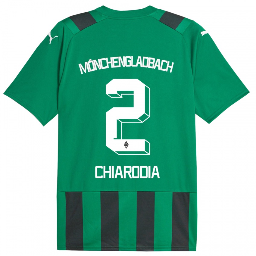 Barn Fabio Chiarodia #2 Svart Grønn Bortetrøye Drakt Trøye 2023/24 Skjorter T-Skjorte