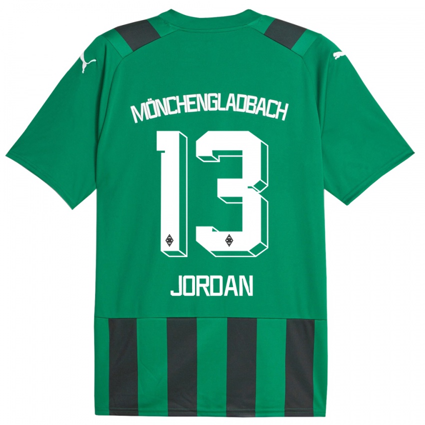 Barn Jordan #13 Svart Grønn Bortetrøye Drakt Trøye 2023/24 Skjorter T-Skjorte