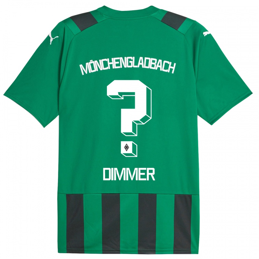 Barn Florian Dimmer #0 Svart Grønn Bortetrøye Drakt Trøye 2023/24 Skjorter T-Skjorte