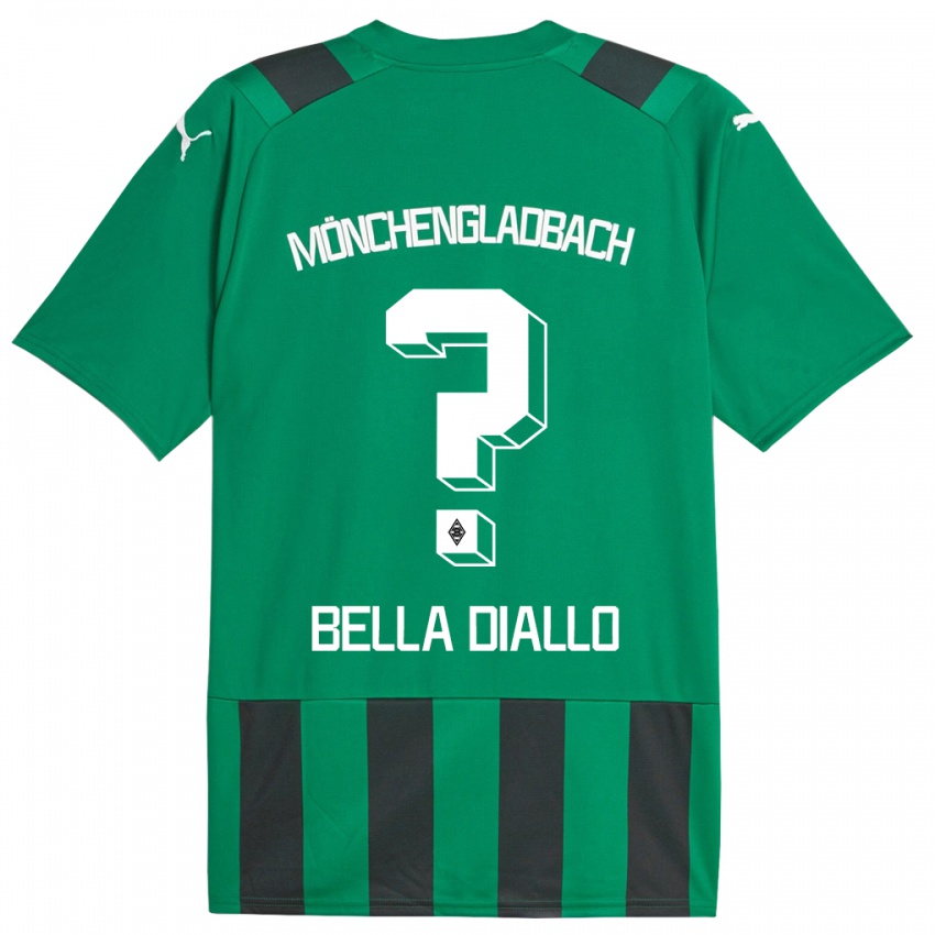 Barn Oumar Bella Diallo #0 Svart Grønn Bortetrøye Drakt Trøye 2023/24 Skjorter T-Skjorte