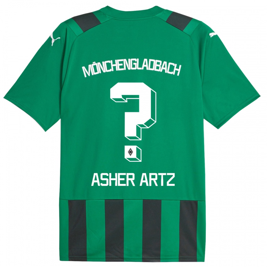 Barn Asher Artz #0 Svart Grønn Bortetrøye Drakt Trøye 2023/24 Skjorter T-Skjorte
