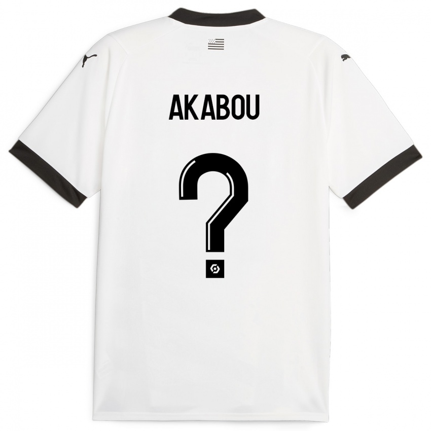 Barn Ayoube Akabou #0 Hvit Bortetrøye Drakt Trøye 2023/24 Skjorter T-Skjorte