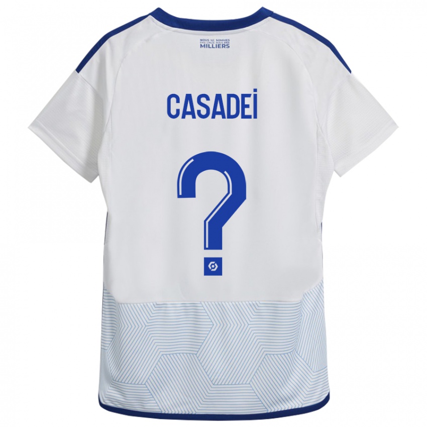 Barn Alexis Casadei #0 Hvit Bortetrøye Drakt Trøye 2023/24 Skjorter T-Skjorte