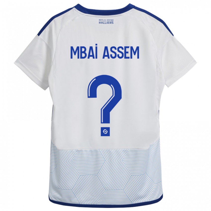Barn Chris Mbaï-Assem #0 Hvit Bortetrøye Drakt Trøye 2023/24 Skjorter T-Skjorte