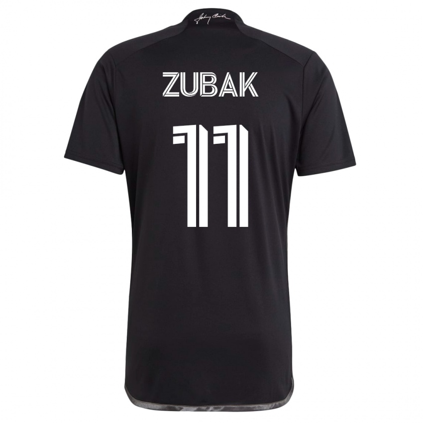 Barn Ethan Zubak #11 Svart Bortetrøye Drakt Trøye 2023/24 Skjorter T-Skjorte