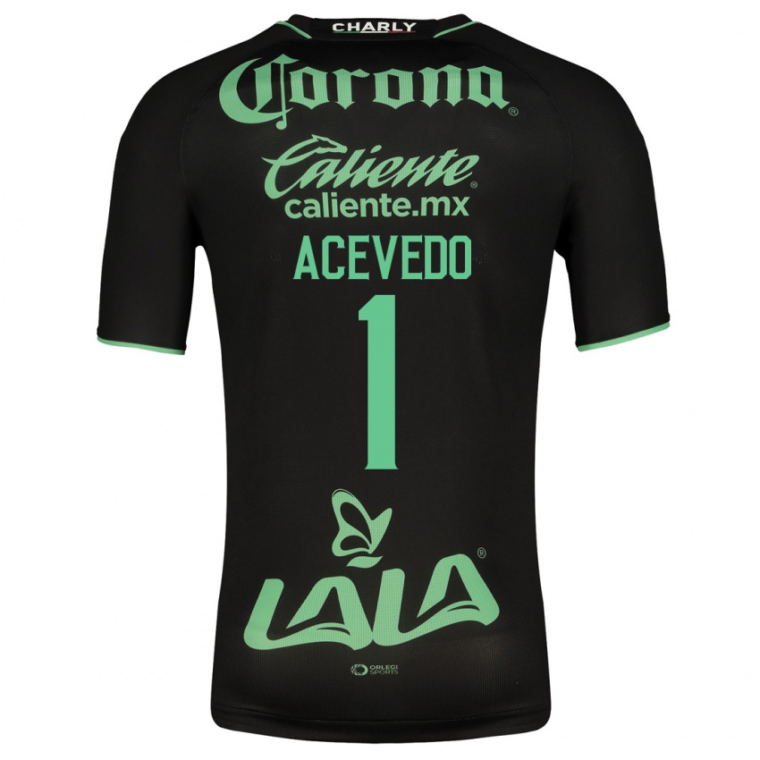 Barn Carlos Acevedo #1 Svart Bortetrøye Drakt Trøye 2023/24 Skjorter T-Skjorte