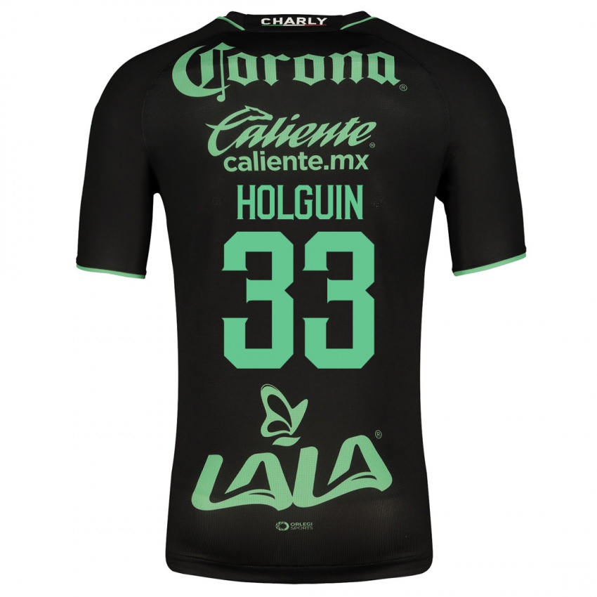 Barn Héctor Holguín #33 Svart Bortetrøye Drakt Trøye 2023/24 Skjorter T-Skjorte