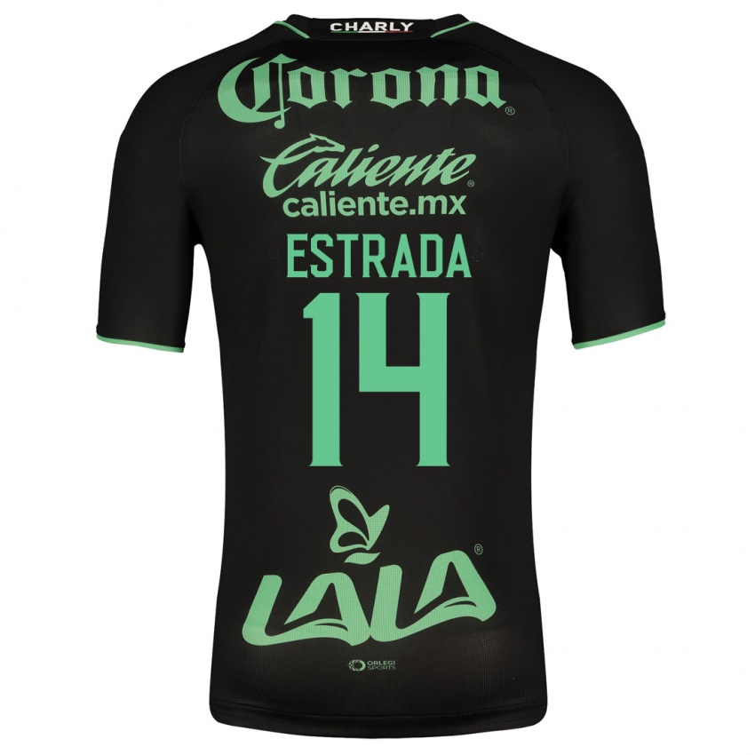 Barn Katia Estrada #14 Svart Bortetrøye Drakt Trøye 2023/24 Skjorter T-Skjorte