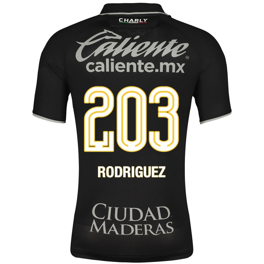 Barn César Rodríguez #203 Svart Bortetrøye Drakt Trøye 2023/24 Skjorter T-Skjorte