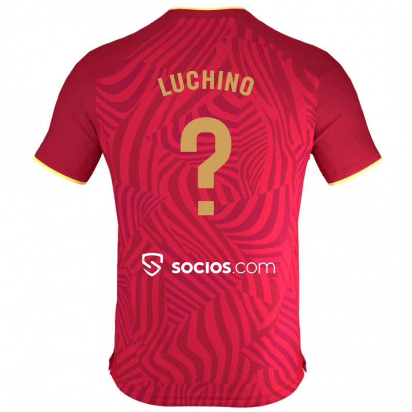 Barn Lorenzo Luchino #0 Rød Bortetrøye Drakt Trøye 2023/24 Skjorter T-Skjorte