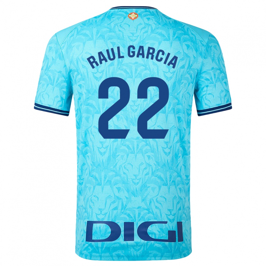 Barn Raúl García #22 Himmelblå Bortetrøye Drakt Trøye 2023/24 Skjorter T-Skjorte