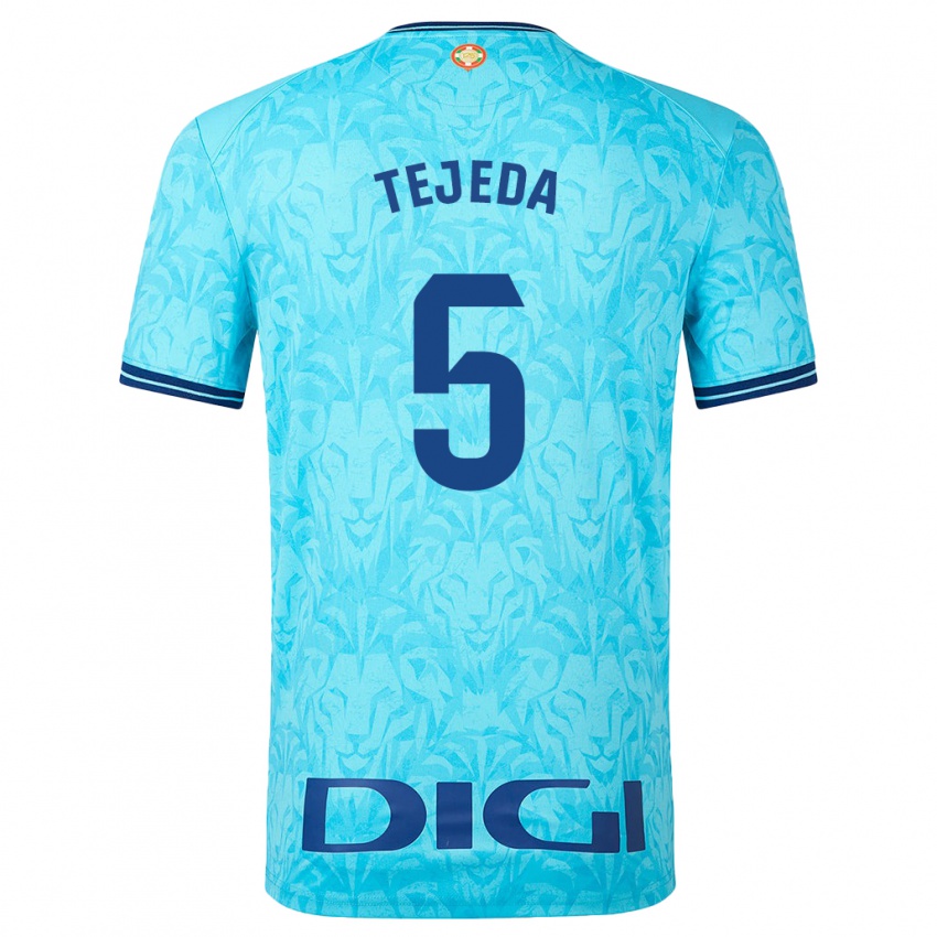Barn Diego Tejeda #5 Himmelblå Bortetrøye Drakt Trøye 2023/24 Skjorter T-Skjorte
