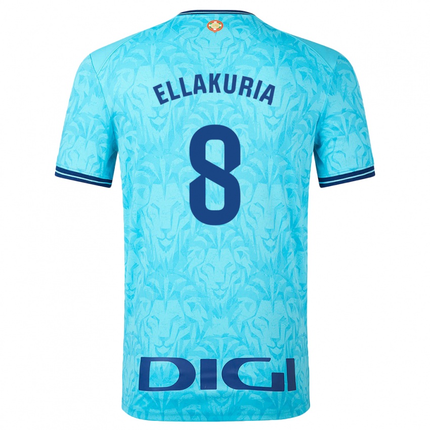 Barn Eneko Ellakuria #8 Himmelblå Bortetrøye Drakt Trøye 2023/24 Skjorter T-Skjorte