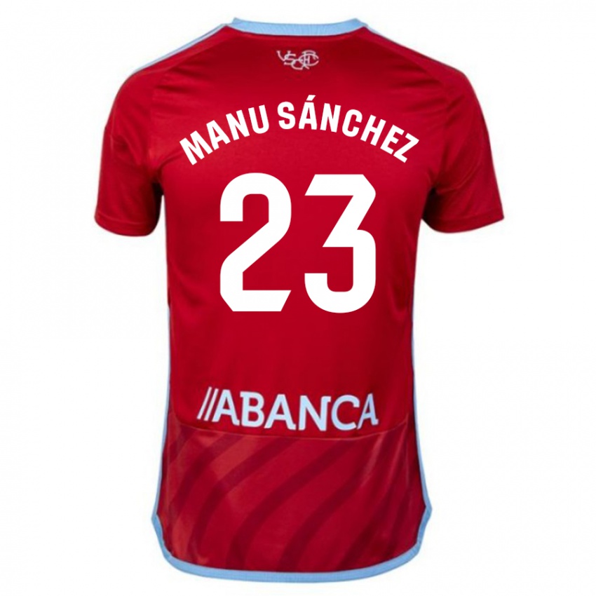 Barn Manu Sanchez #23 Rød Bortetrøye Drakt Trøye 2023/24 Skjorter T-Skjorte