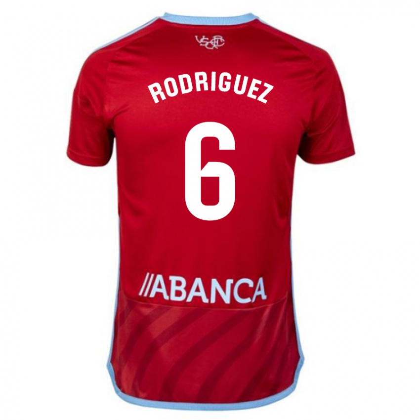 Barn Damián Rodríguez #6 Rød Bortetrøye Drakt Trøye 2023/24 Skjorter T-Skjorte