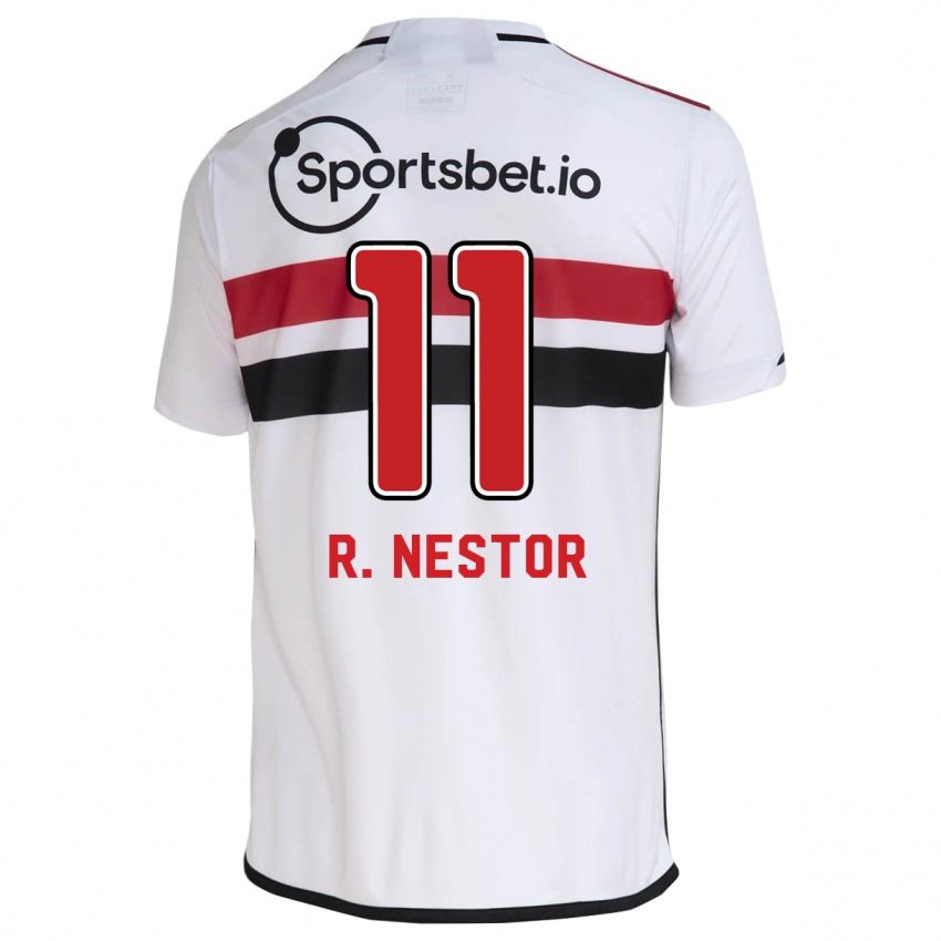 Mann Rodrigo Nestor #11 Hvit Hjemmetrøye Drakt Trøye 2023/24 Skjorter T-Skjorte