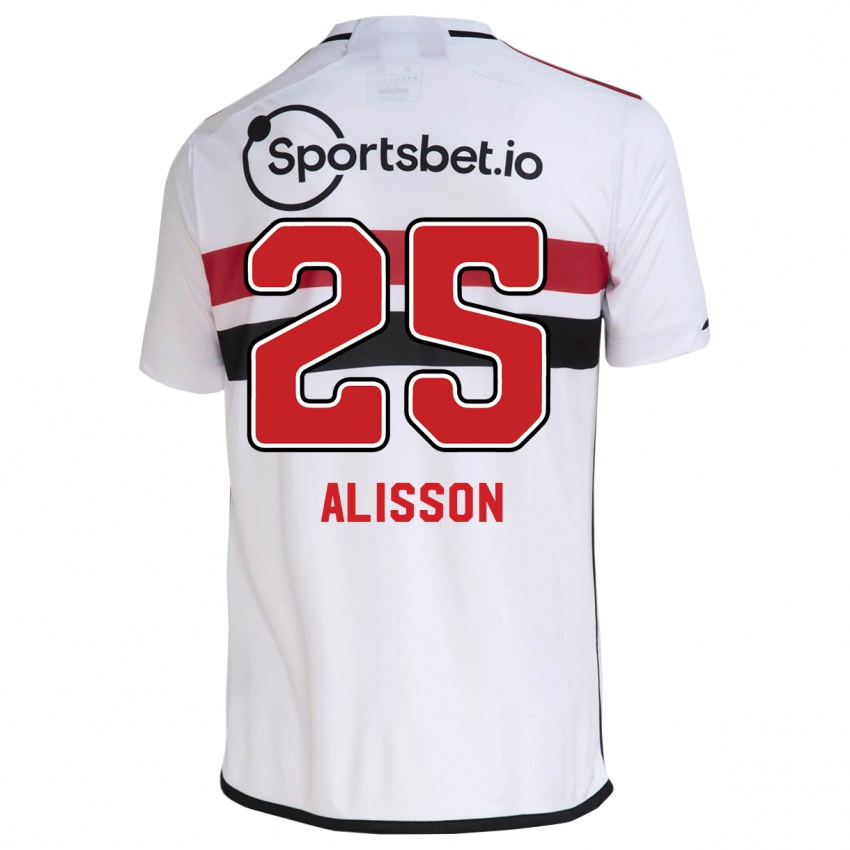 Mann Alisson #25 Hvit Hjemmetrøye Drakt Trøye 2023/24 Skjorter T-Skjorte
