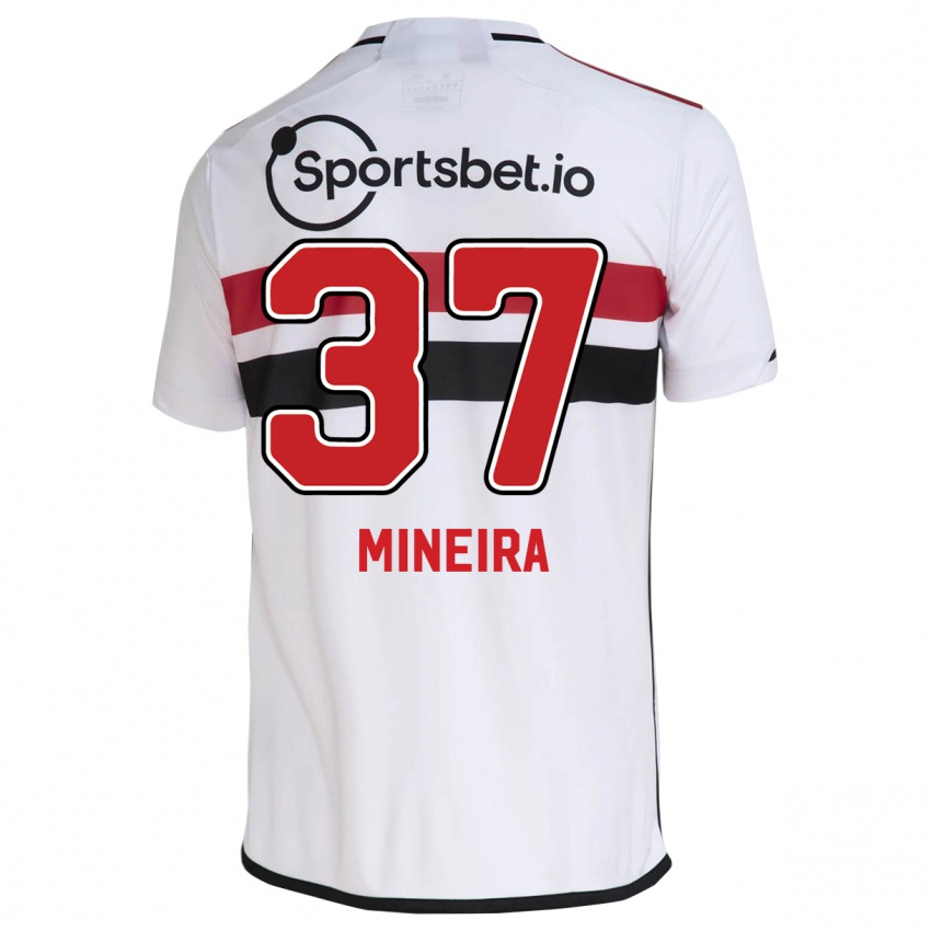 Mann Rafa Mineira #37 Hvit Hjemmetrøye Drakt Trøye 2023/24 Skjorter T-Skjorte