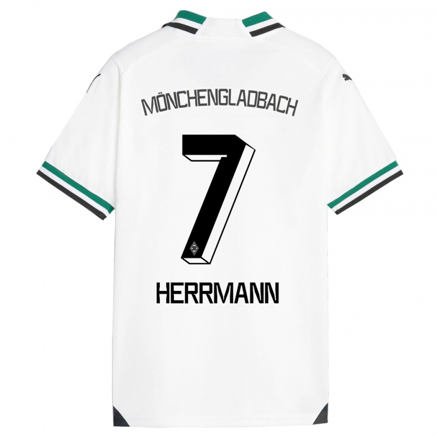 Mann Patrick Herrmann #7 Hvit Grønn Hjemmetrøye Drakt Trøye 2023/24 Skjorter T-Skjorte