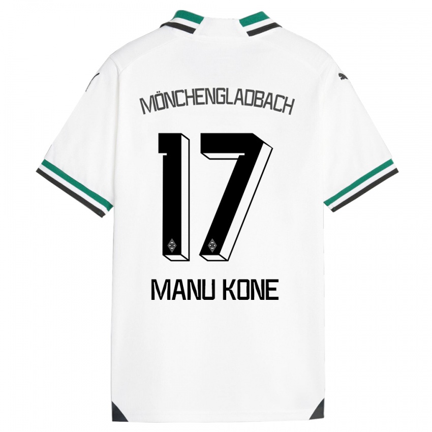 Mann Manu Kone #17 Hvit Grønn Hjemmetrøye Drakt Trøye 2023/24 Skjorter T-Skjorte