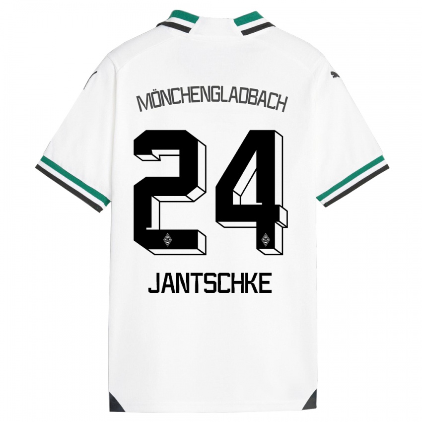 Mann Tony Jantschke #24 Hvit Grønn Hjemmetrøye Drakt Trøye 2023/24 Skjorter T-Skjorte