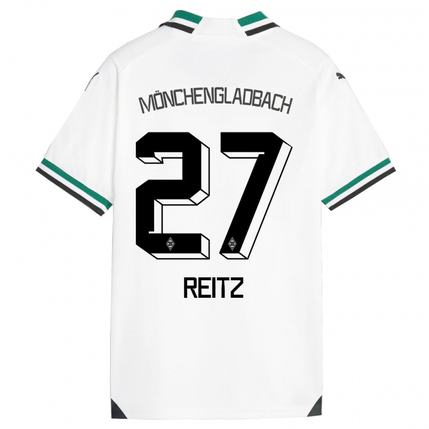 Mann Rocco Reitz #27 Hvit Grønn Hjemmetrøye Drakt Trøye 2023/24 Skjorter T-Skjorte