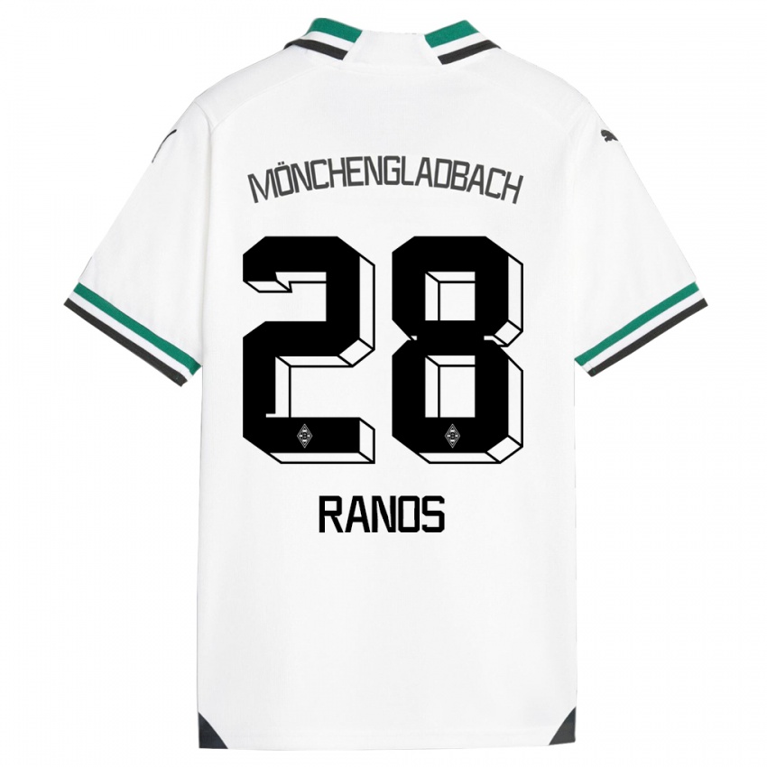 Mann Grant-Leon Ranos #28 Hvit Grønn Hjemmetrøye Drakt Trøye 2023/24 Skjorter T-Skjorte
