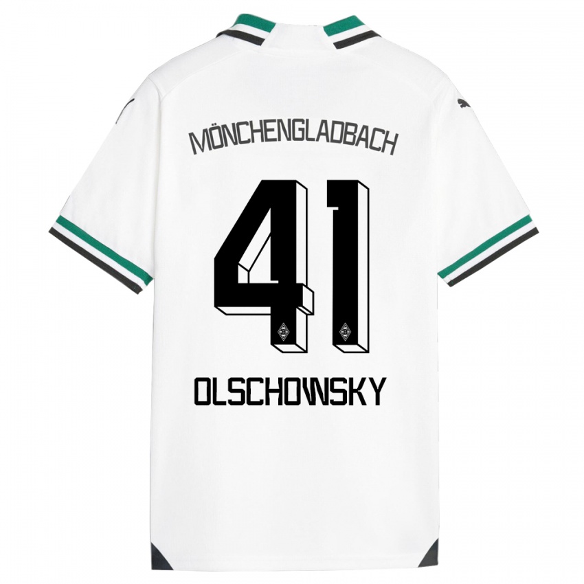 Mann Jan Olschowsky #41 Hvit Grønn Hjemmetrøye Drakt Trøye 2023/24 Skjorter T-Skjorte