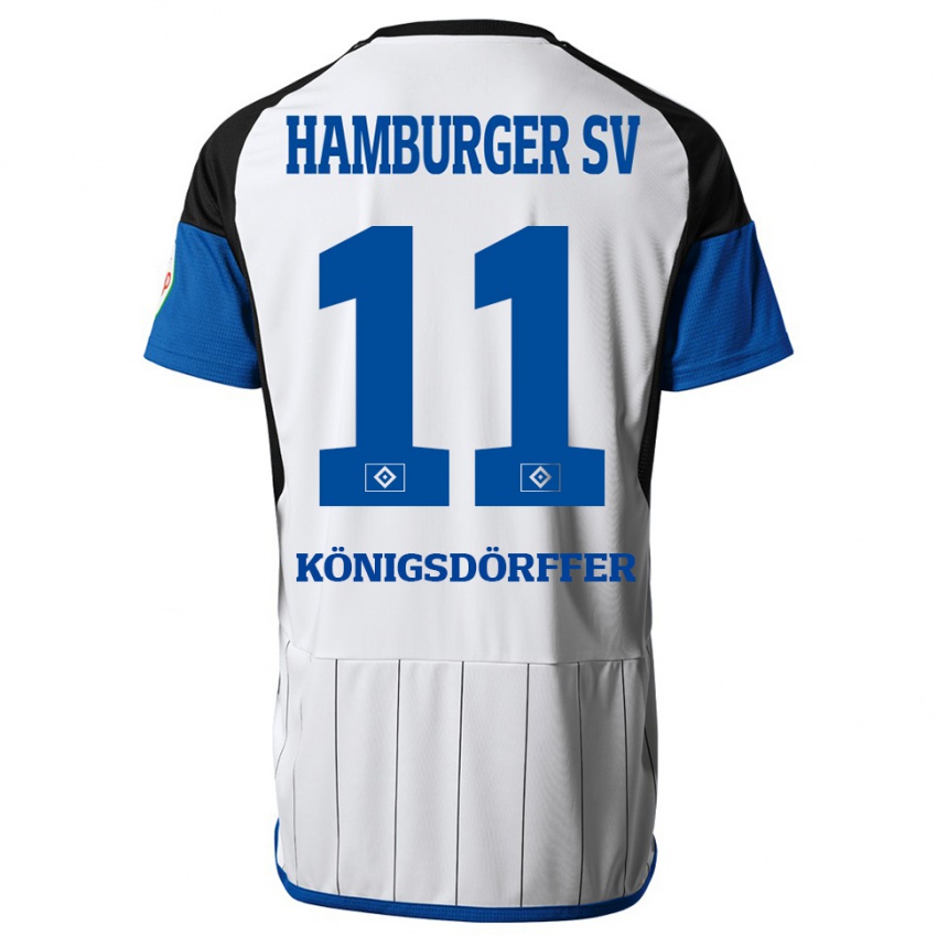Mann Ransford Königsdörffer #11 Hvit Hjemmetrøye Drakt Trøye 2023/24 Skjorter T-Skjorte