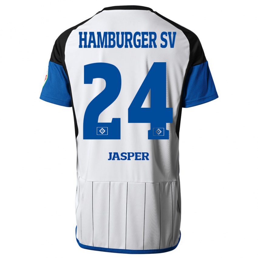 Mann Jan-Lukas Jasper #24 Hvit Hjemmetrøye Drakt Trøye 2023/24 Skjorter T-Skjorte