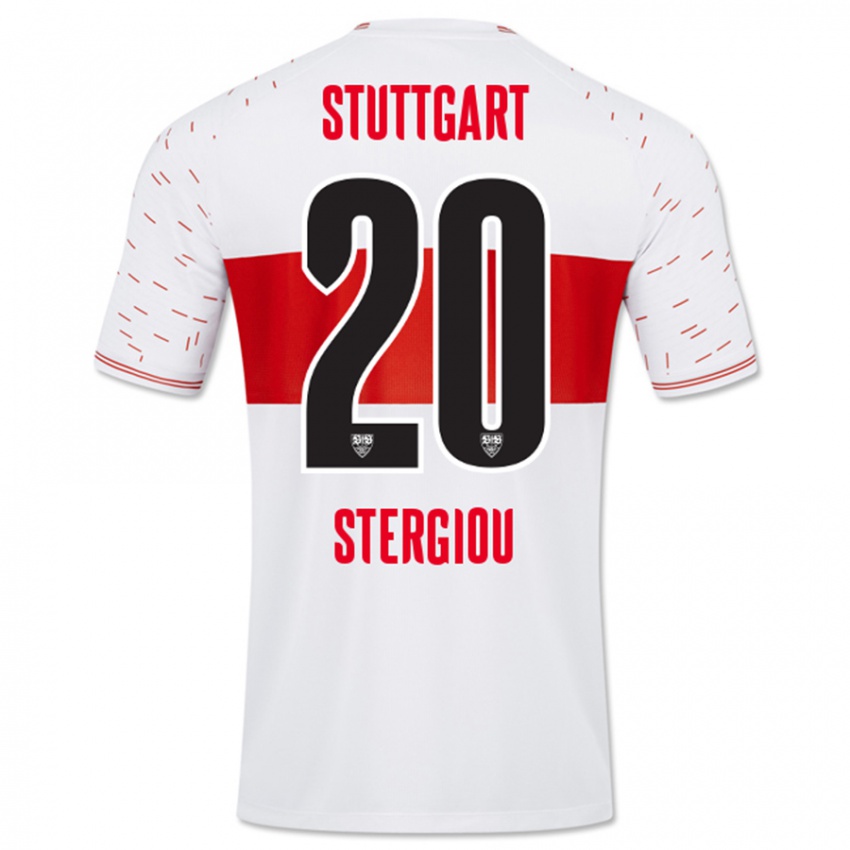 Mann Leonidas Stergiou #20 Hvit Hjemmetrøye Drakt Trøye 2023/24 Skjorter T-Skjorte