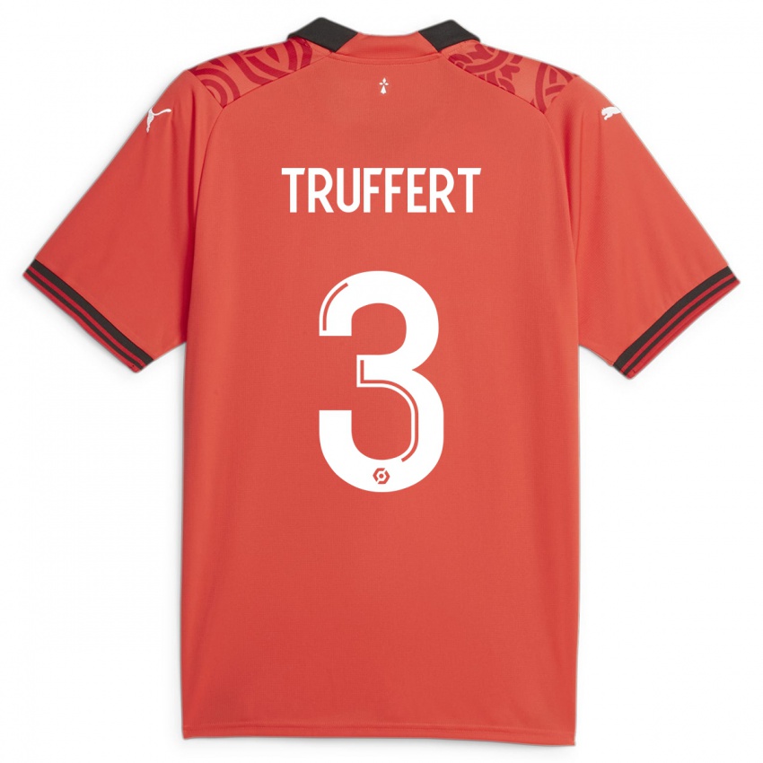 Mann Adrien Truffert #3 Rød Hjemmetrøye Drakt Trøye 2023/24 Skjorter T-Skjorte