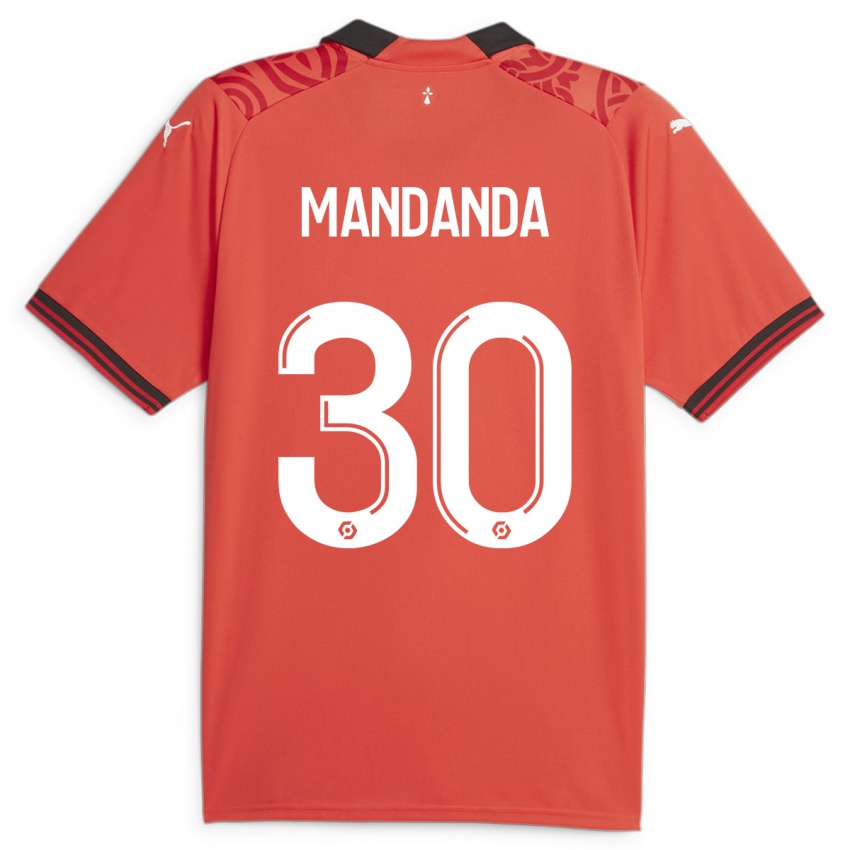 Mann Steve Mandanda #30 Rød Hjemmetrøye Drakt Trøye 2023/24 Skjorter T-Skjorte