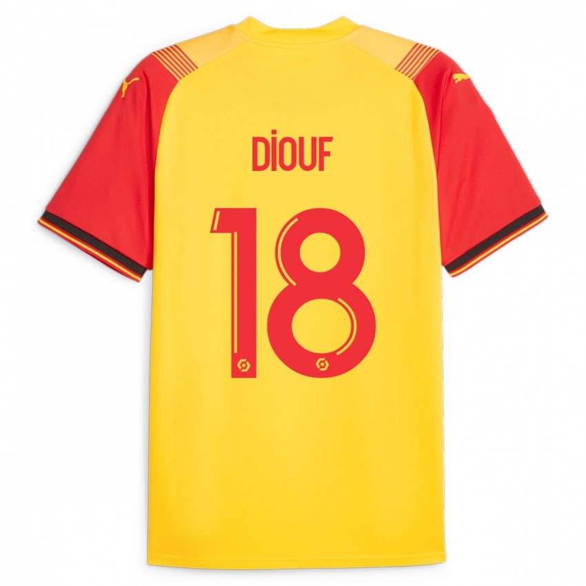 Mann Andy Diouf #18 Gul Hjemmetrøye Drakt Trøye 2023/24 Skjorter T-Skjorte
