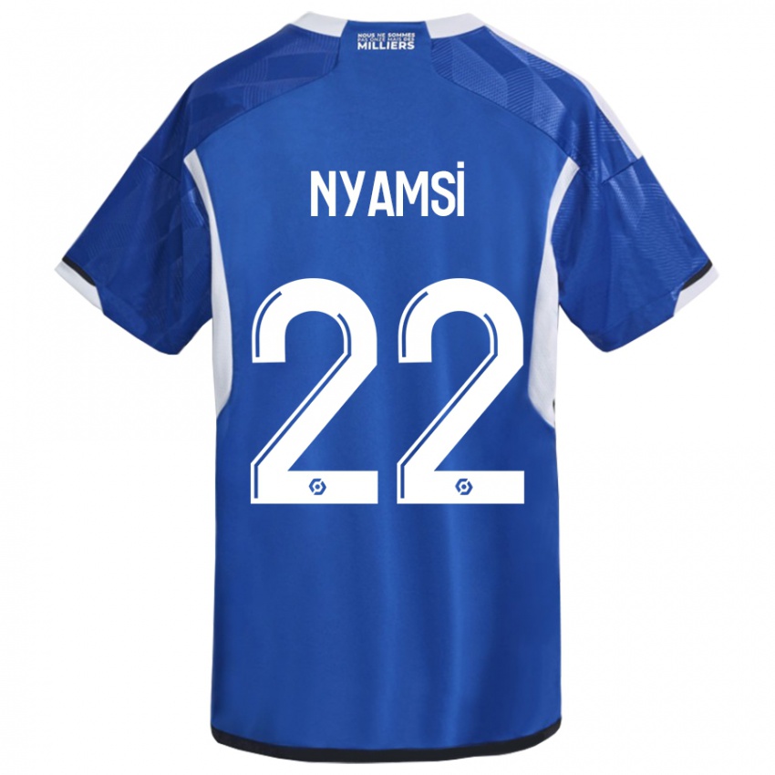 Mann Gerzino Nyamsi #22 Blå Hjemmetrøye Drakt Trøye 2023/24 Skjorter T-Skjorte