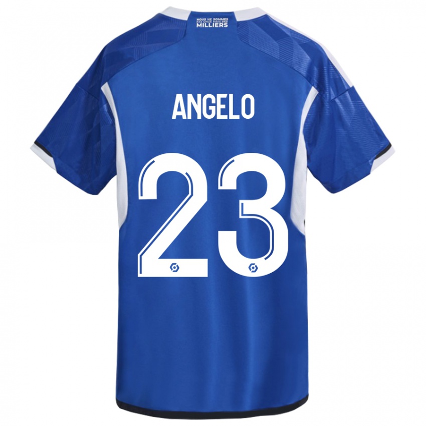 Mann Ângelo #23 Blå Hjemmetrøye Drakt Trøye 2023/24 Skjorter T-Skjorte