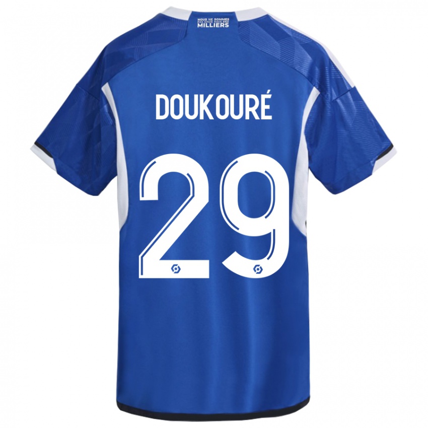 Mann Ismaël Doukouré #29 Blå Hjemmetrøye Drakt Trøye 2023/24 Skjorter T-Skjorte