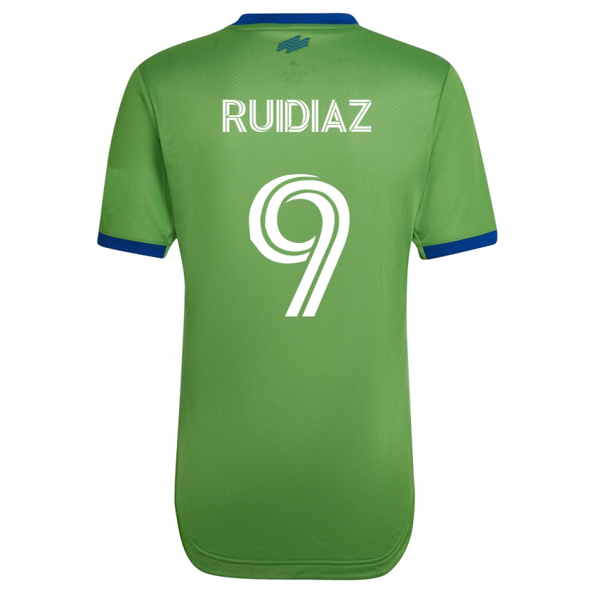 Mann Raúl Ruidíaz #9 Grønn Hjemmetrøye Drakt Trøye 2023/24 Skjorter T-Skjorte