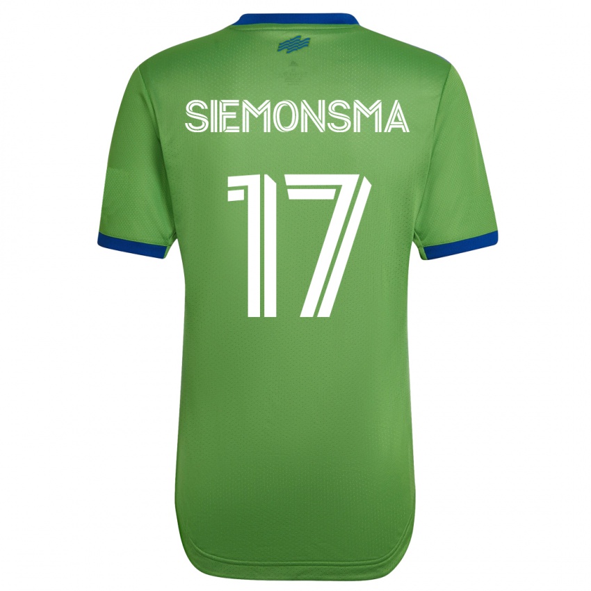 Mann Sianna Siemonsma #17 Grønn Hjemmetrøye Drakt Trøye 2023/24 Skjorter T-Skjorte
