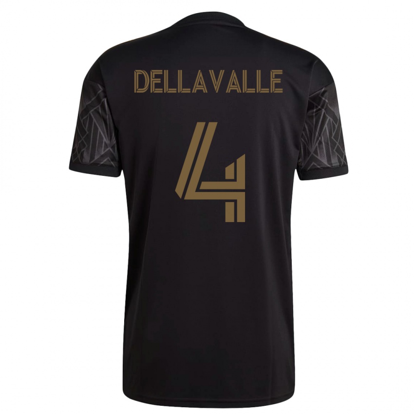 Mann Lorenzo Dellavalle #4 Svart Hjemmetrøye Drakt Trøye 2023/24 Skjorter T-Skjorte